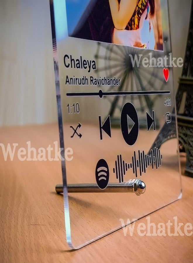 WEHATKE Customized Spotify With Photo & Scannable Link With Musical Plaque With Stainless Steel Stand for Birthday Anniversary & Couples| Best Personalized Spotify Photo Frame for Gift - Image 4